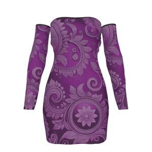 fullbreedcustom Women's Off-shoulder Back Lace-up Dress